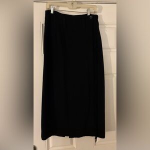 Vintage EXP Black Fringe Midi Wrap Skirt